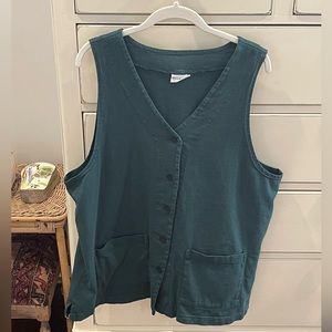 bryn Walker Teal Button-Front Utility Vest